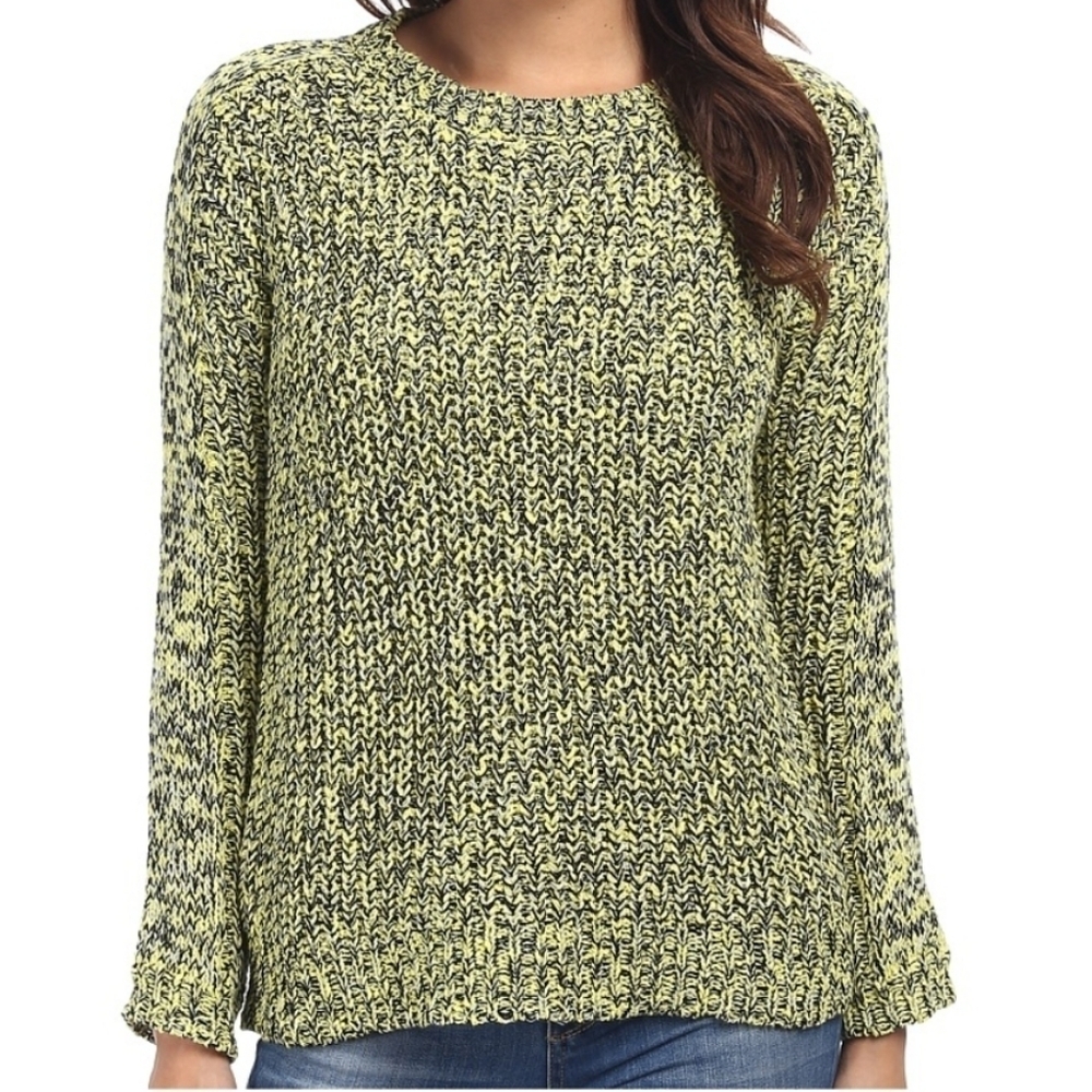Two by Vince Camuto marled yellow and black‎ chunky knit sweater